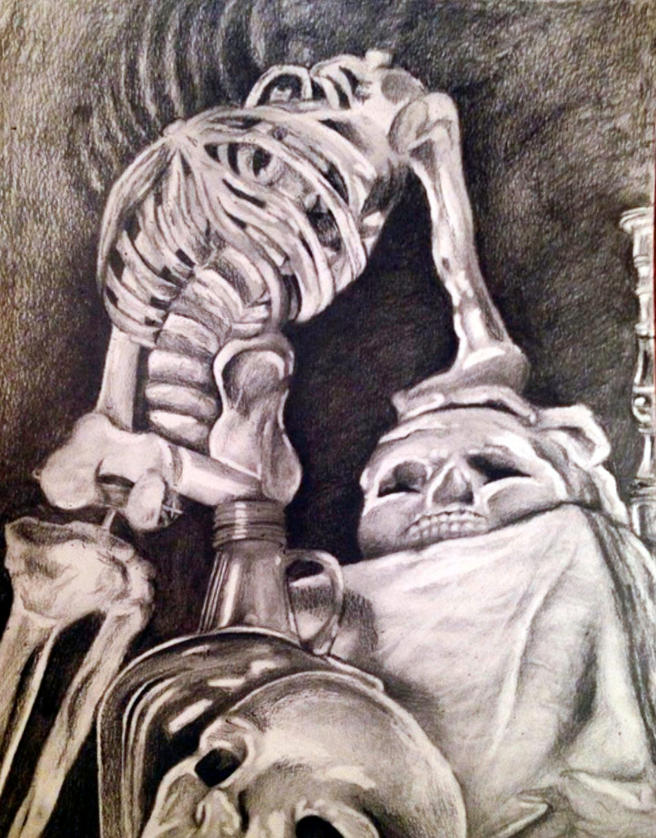 skeleton still life
